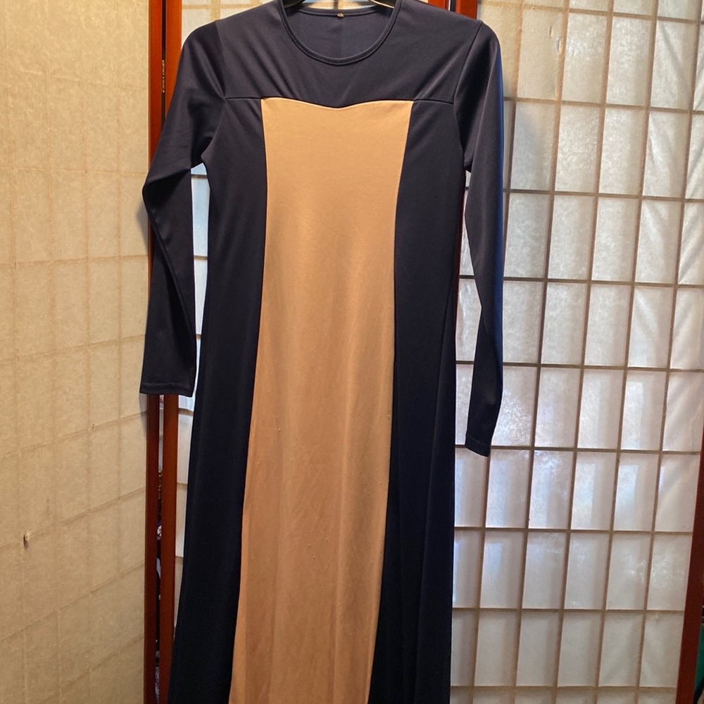 Navy blue & rose dress Sz 8